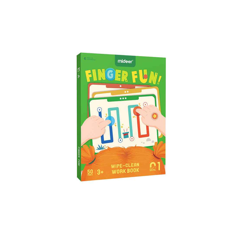 Mideer Finger Fun Wipe-Clean Workbook | Educational Workbook