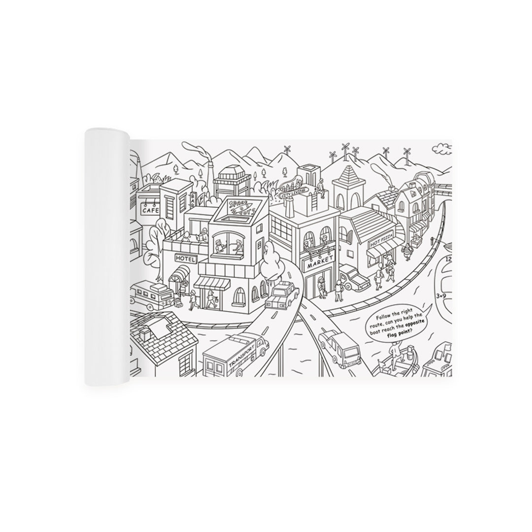Mideer Giant Panoramic City Coloring Roll - 10 Meters