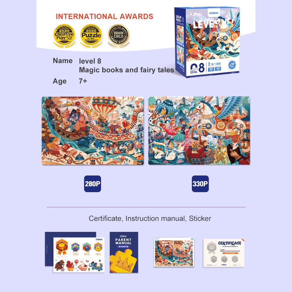Mideer Level Up Puzzles 2-in-1 Level 8 - Toyspry