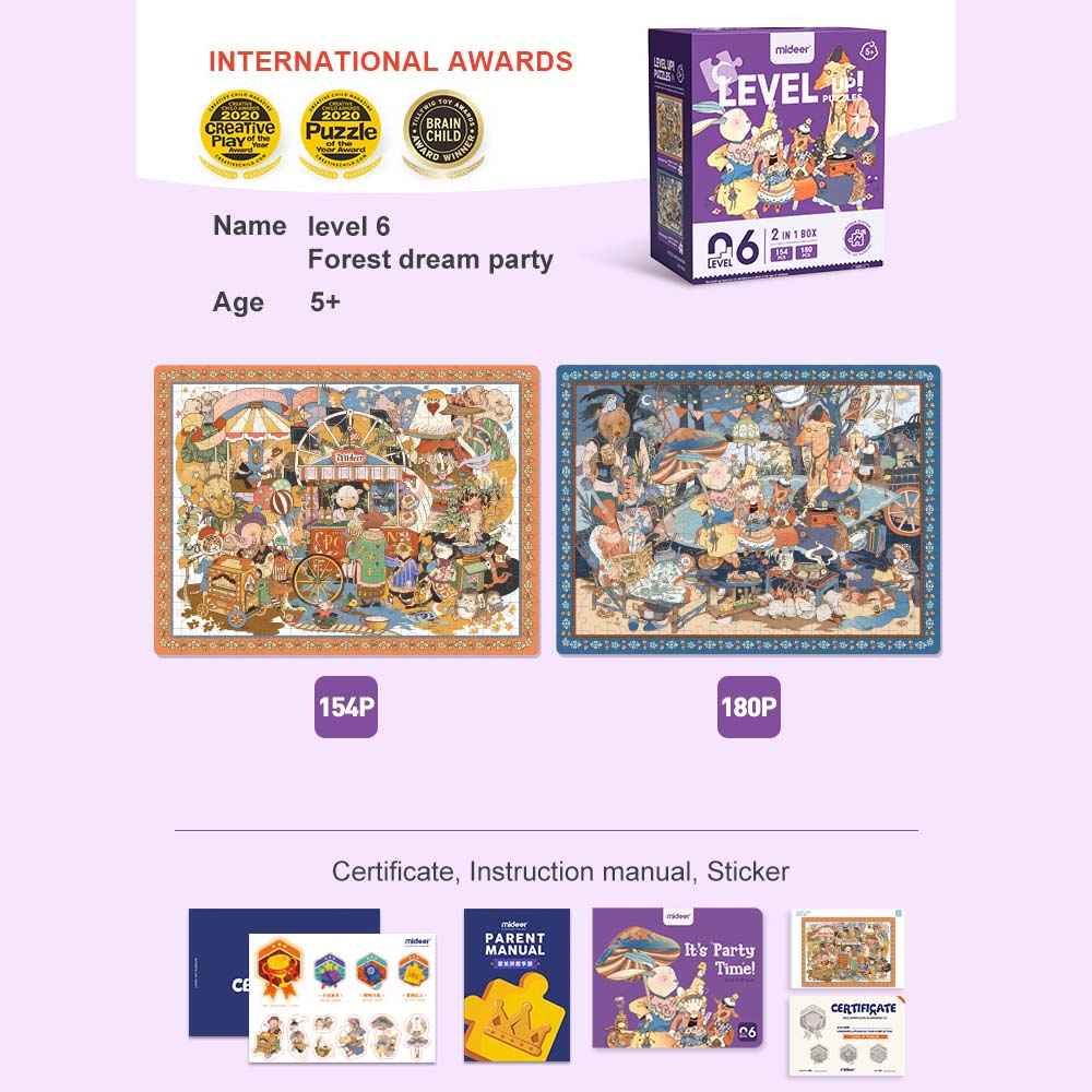 Mideer Level Up Puzzles Forest Party 2-in-1 Level 6 - Toyspry