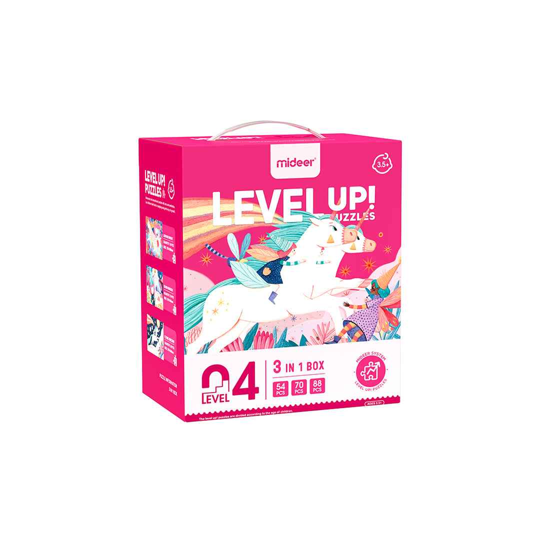 Mideer Level Up Puzzles Unicorn 3-in-1 Level 4 | Educational Puzzle