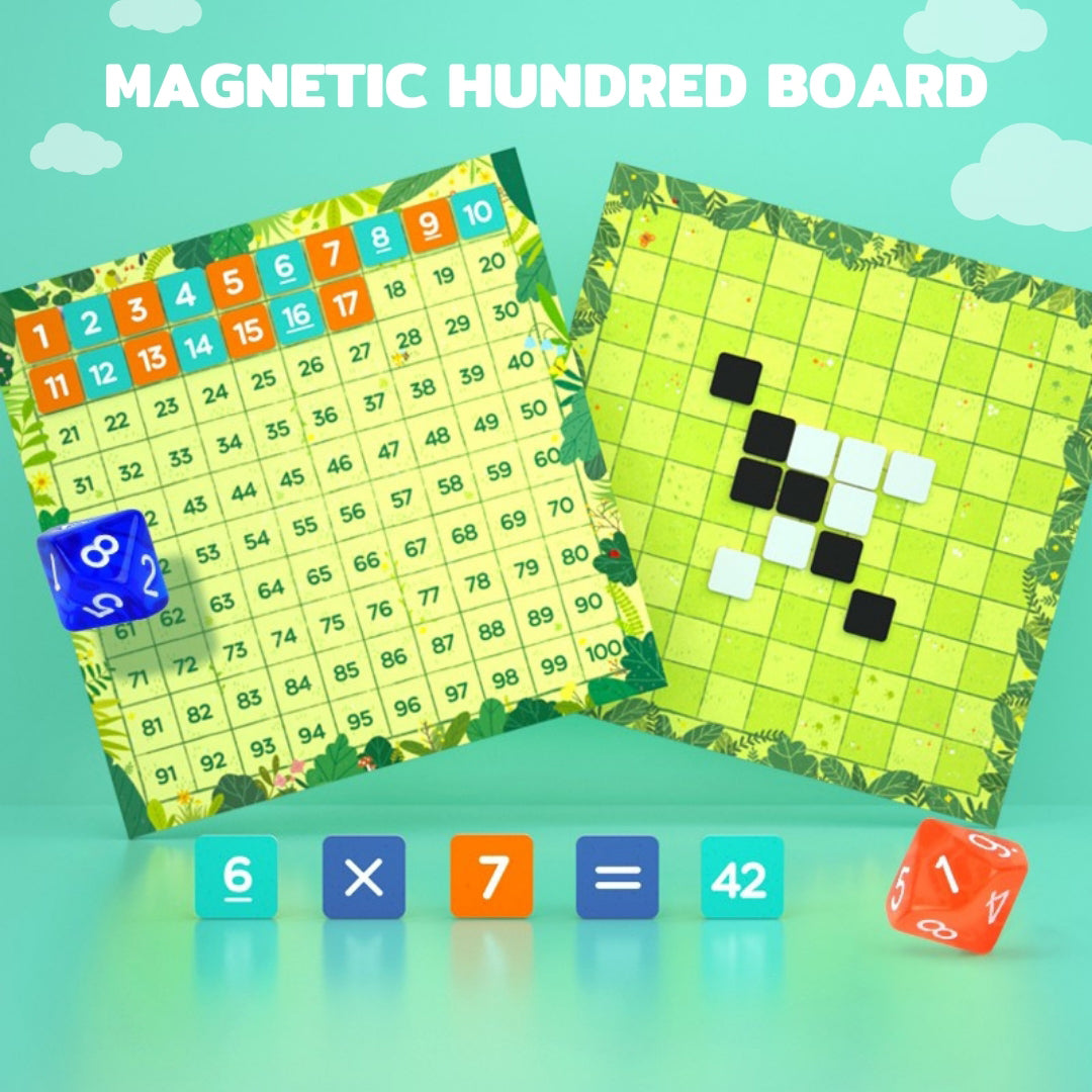 Preschool counting alignment games with ten-sided dice for creative activity toys.
