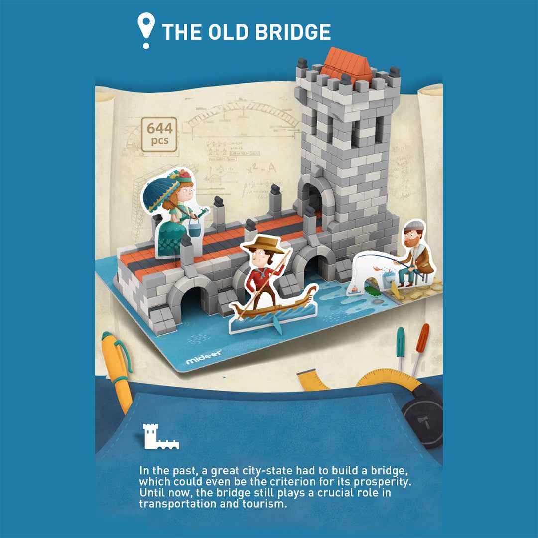 Mideer Master Builder The Old Bridge Architectural Brick Building Set