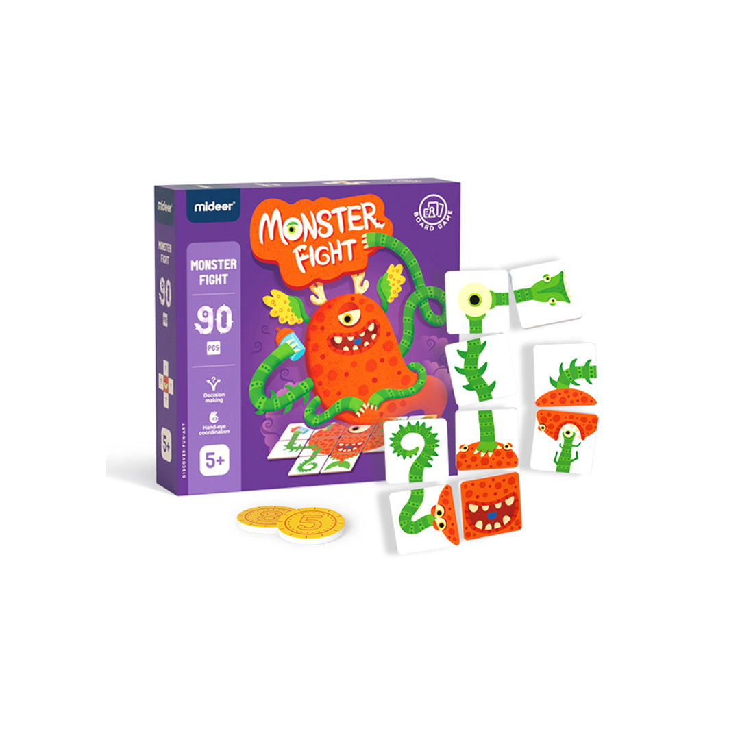 Mideer Monster Fight Board Game quick puzzle pieces layout for premium kids toys UAE.
