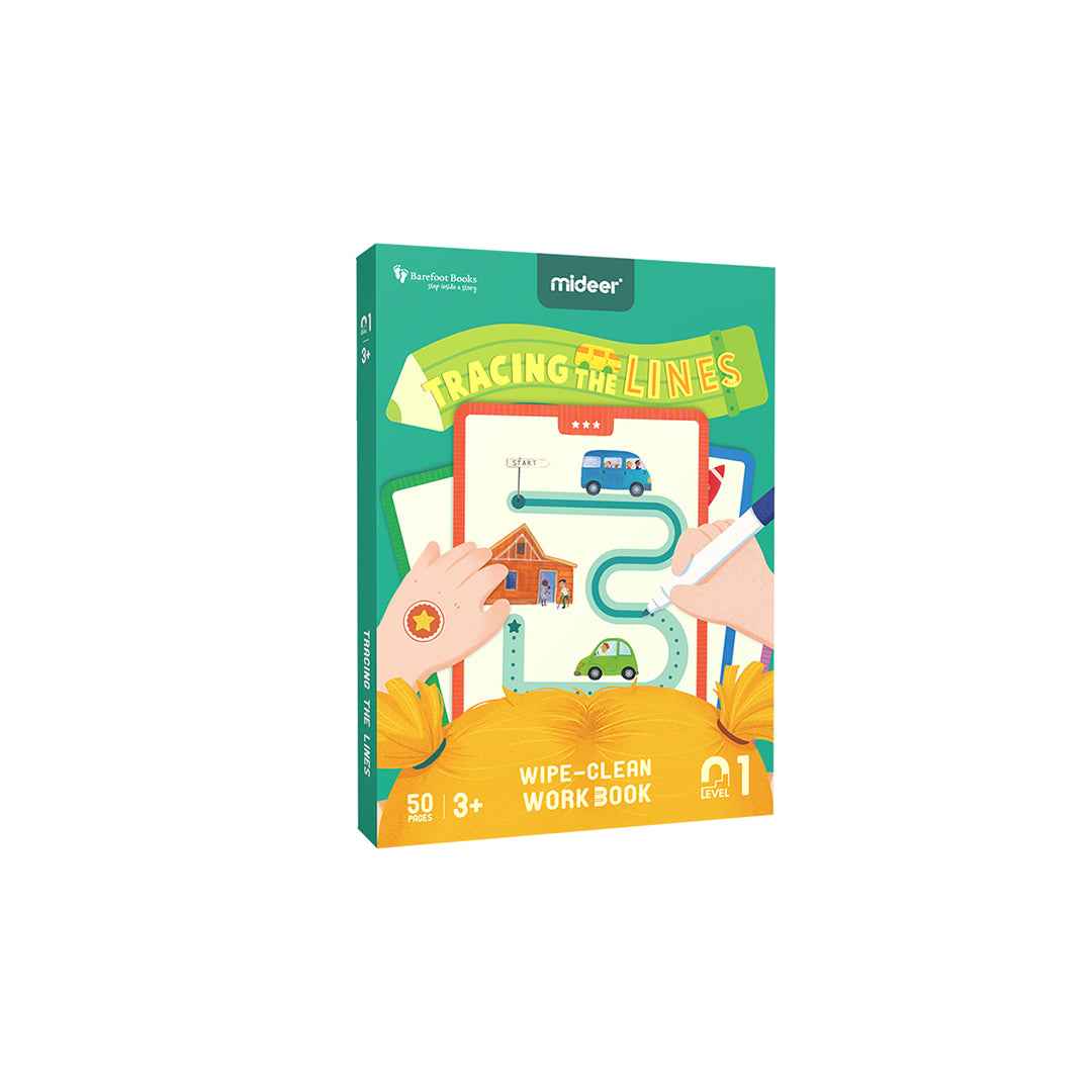 Mideer Tracing The Lines Wipe-Clean Workbook - Toyspry