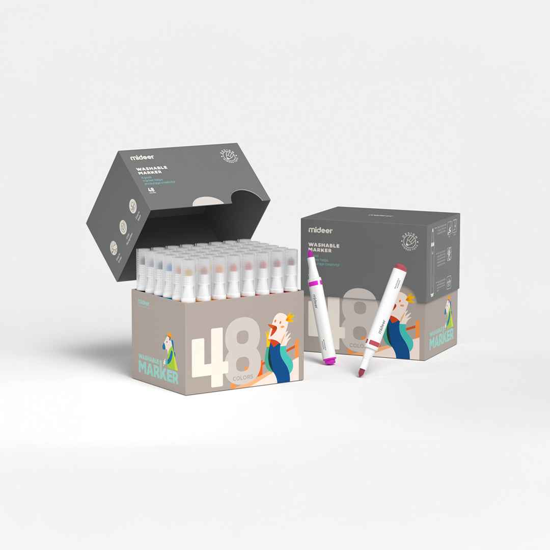 Mideer Washable Markers - 48 Colors Pack