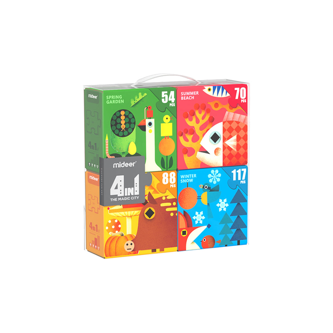 Mideer Wonderful Ocean Puzzle 4-in-1 progressive floor puzzle bundle for kids toys UAE.
