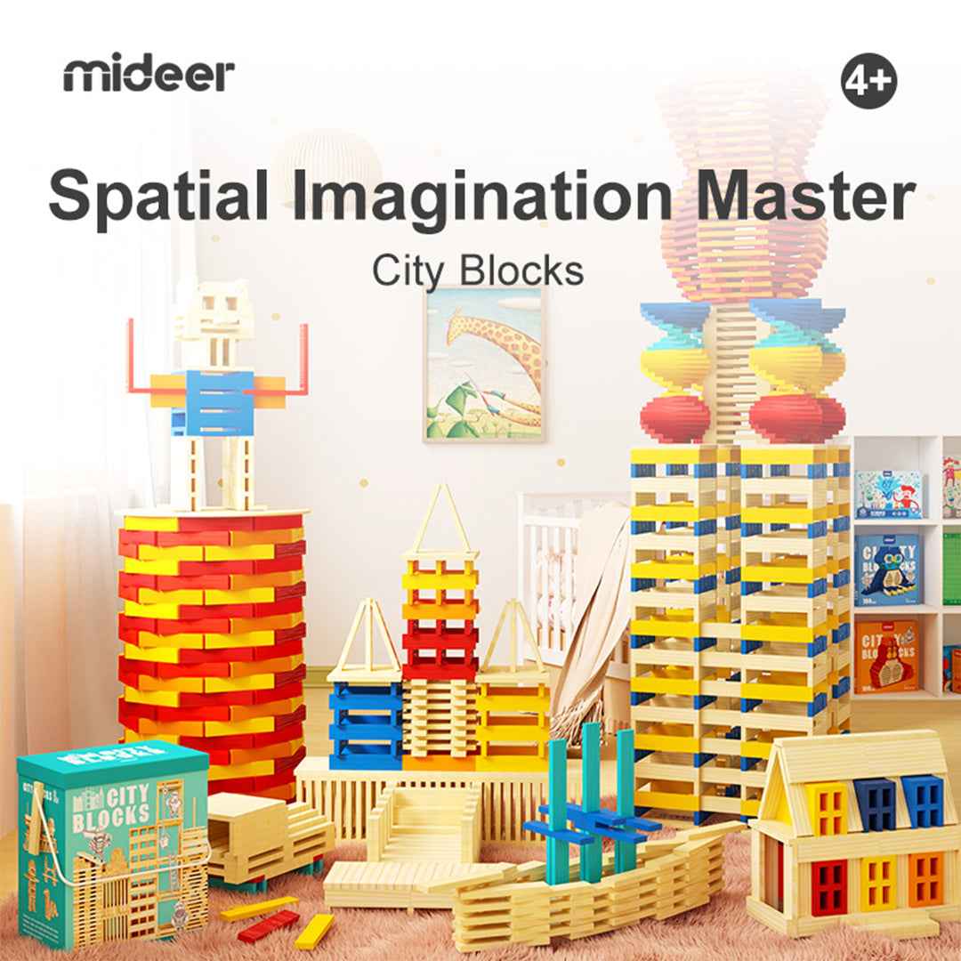 Mideer Wooden Blocks - Pink (100pcs)