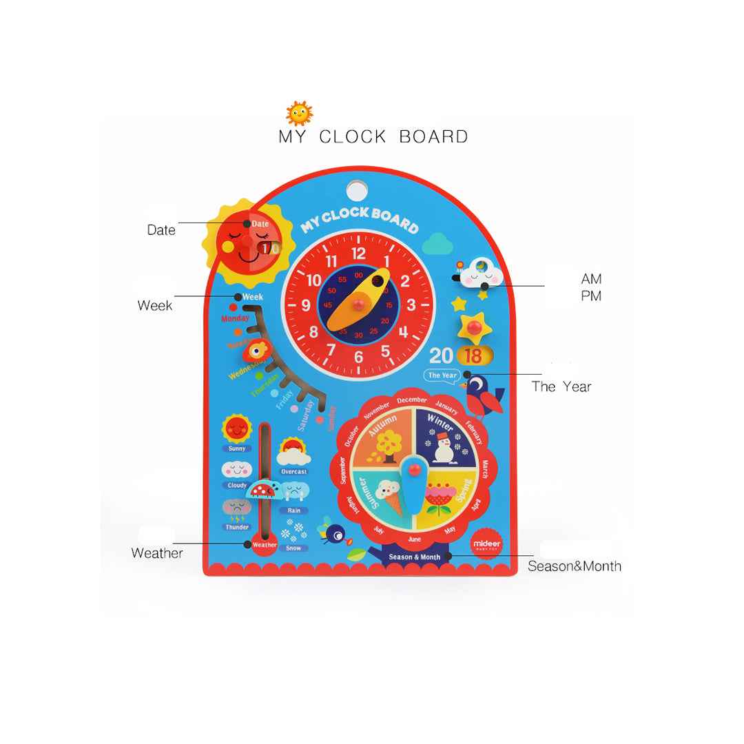 Mideer Wooden Clock Board Calendar & Weather Station