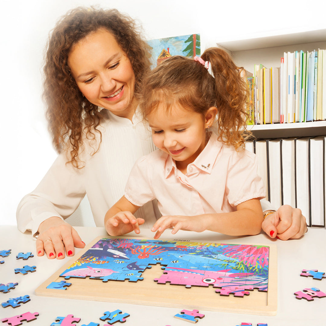 Non-toxic early childhood adventure landscape jigsaw for advanced educational toys UAE.
