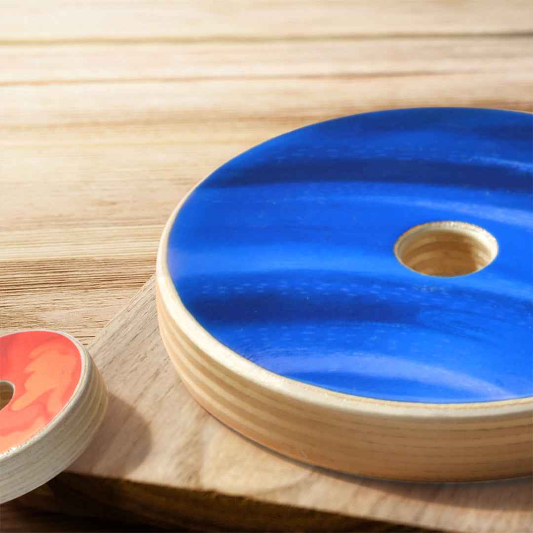 Preschool planetary color and size cognitive sorting rings for creative activity toys.
