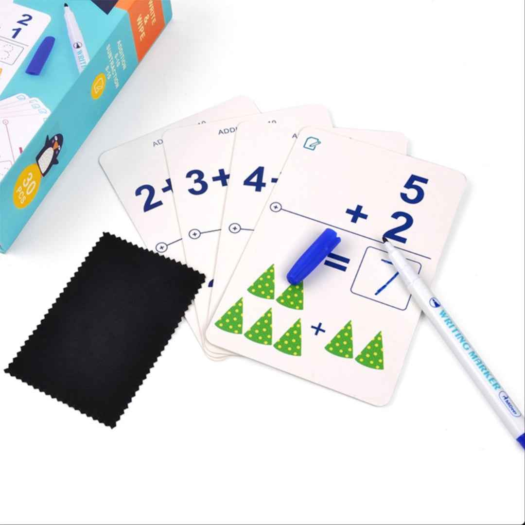 Mideer Write & Wipe Cards – Maths | Educational Flashcards