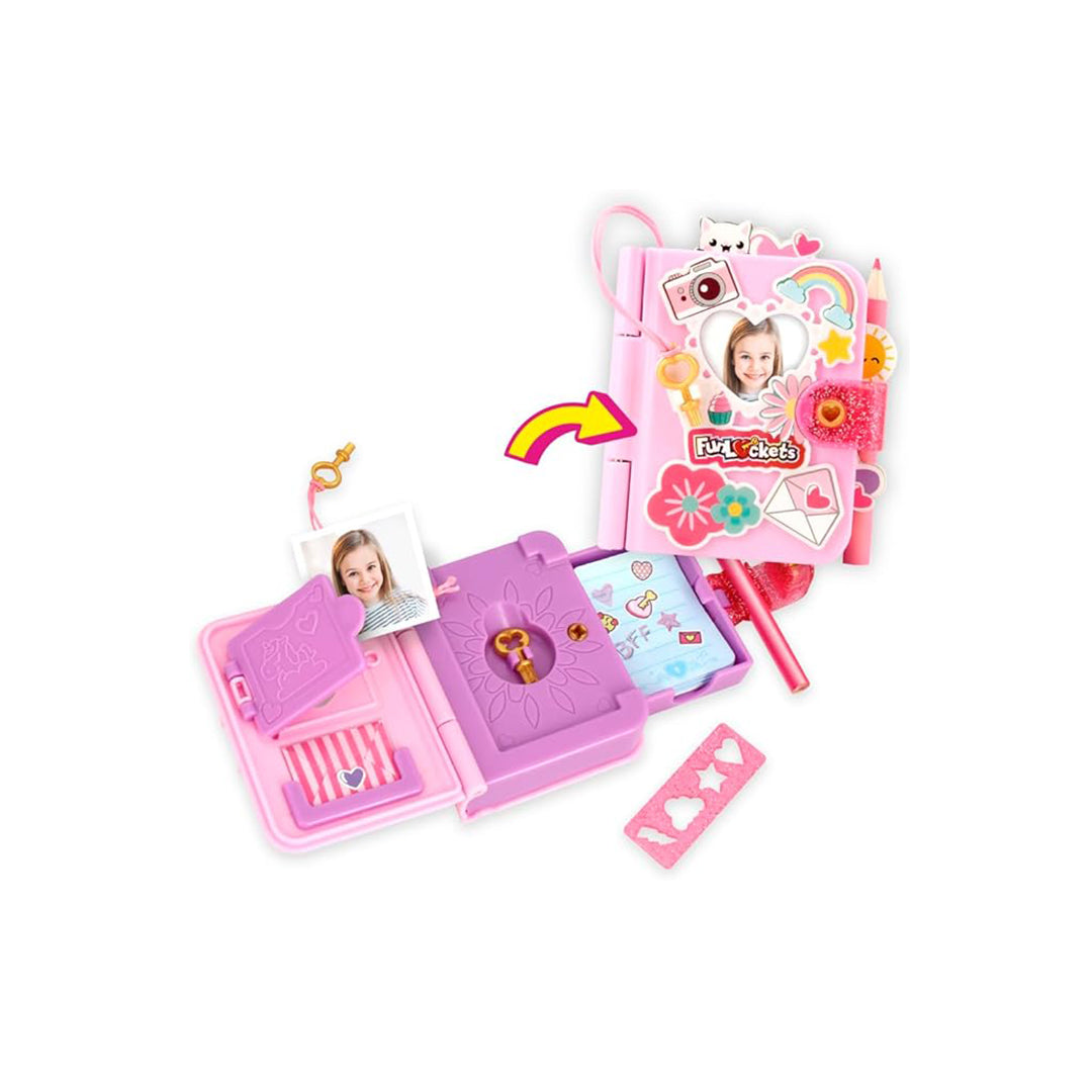 Funlockets Secret Mini Journal with Lock & Key - Collectible Surprise Toy (15+ Surprises) - Toyspry