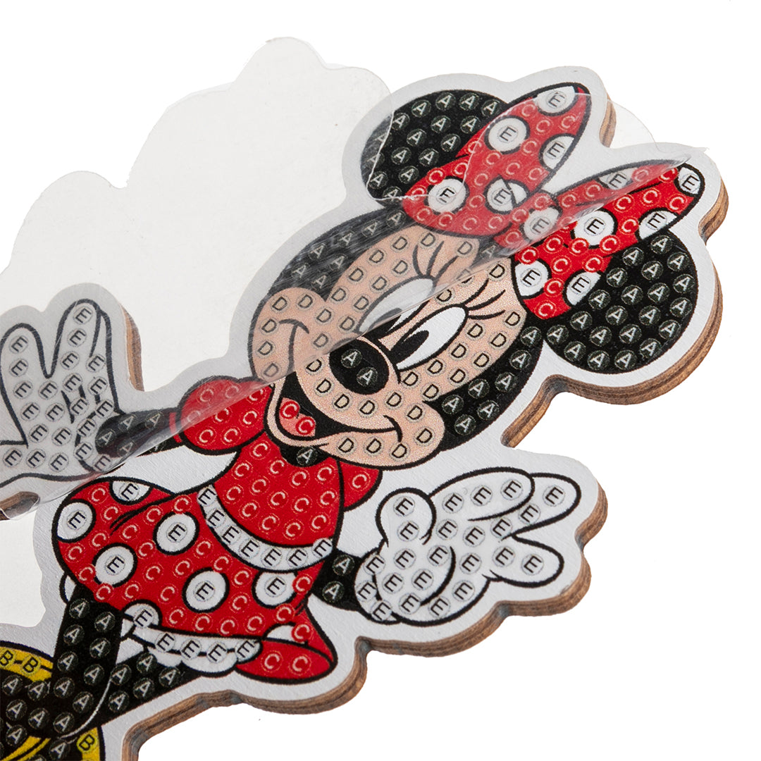 Close-up of the finished Minnie Mouse Crystal Art Buddy