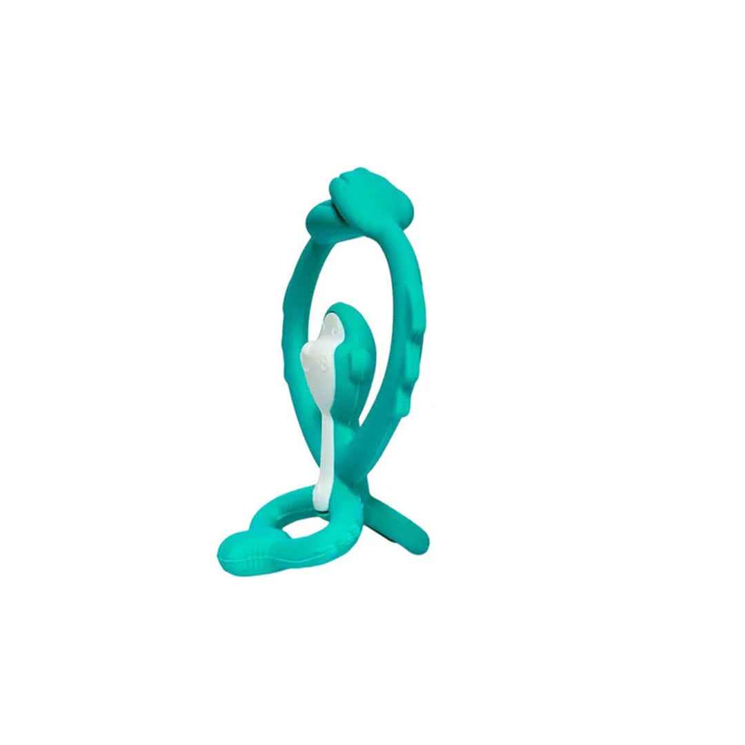 Mombella Hugging Monkey Silicone Teether Toy - Aqua Green