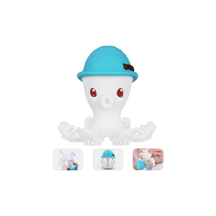 Mombella Ollie Octopus Baby Teether Toy - Blue