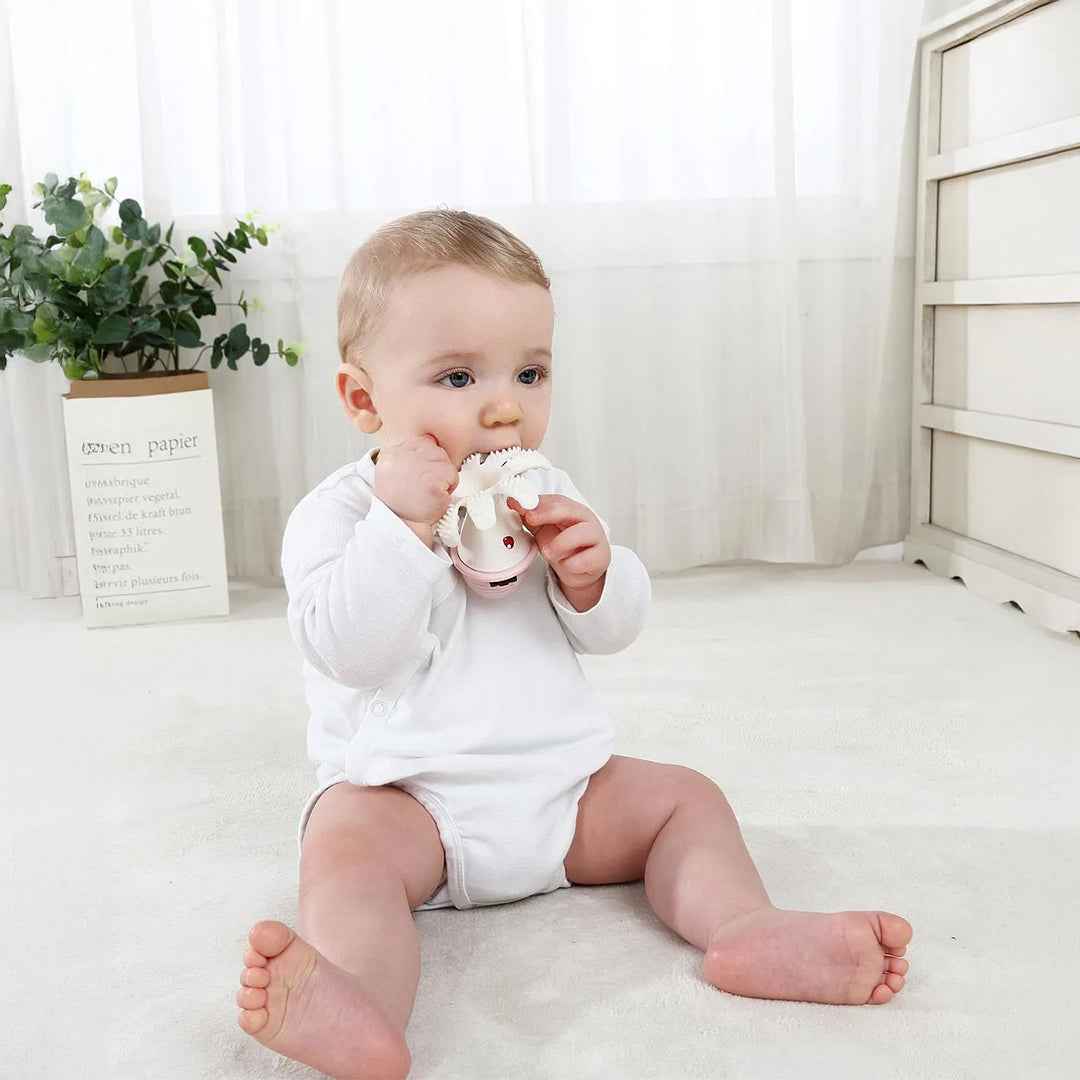 Mombella Ollie Octopus - Baby Teether Toy (Old Rose)