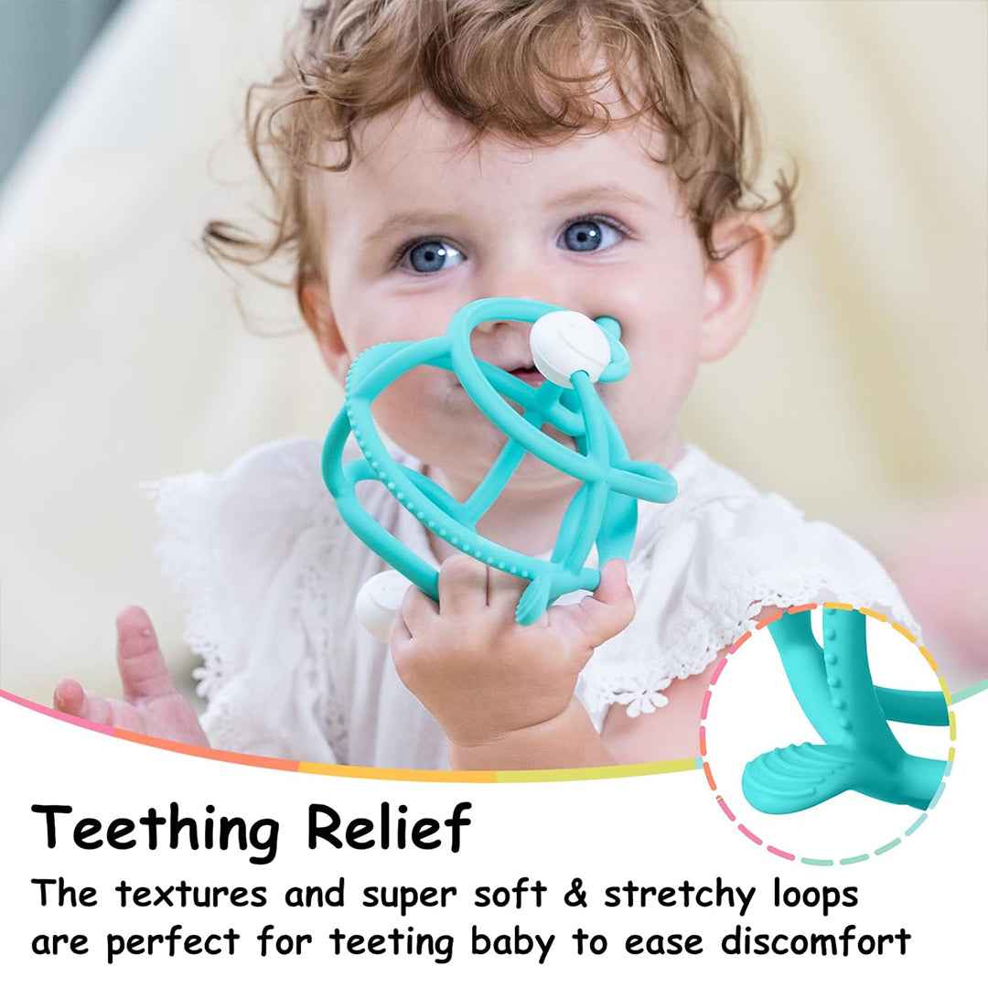 Mombella S2 Snail Rattle & Sensory Teether Toy Teal