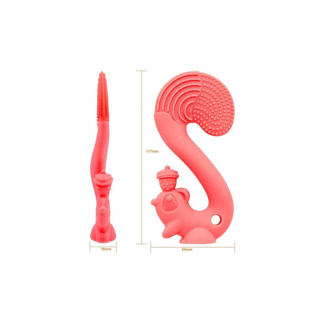 Mombella Squirrel Baby Teether Toy - Rose