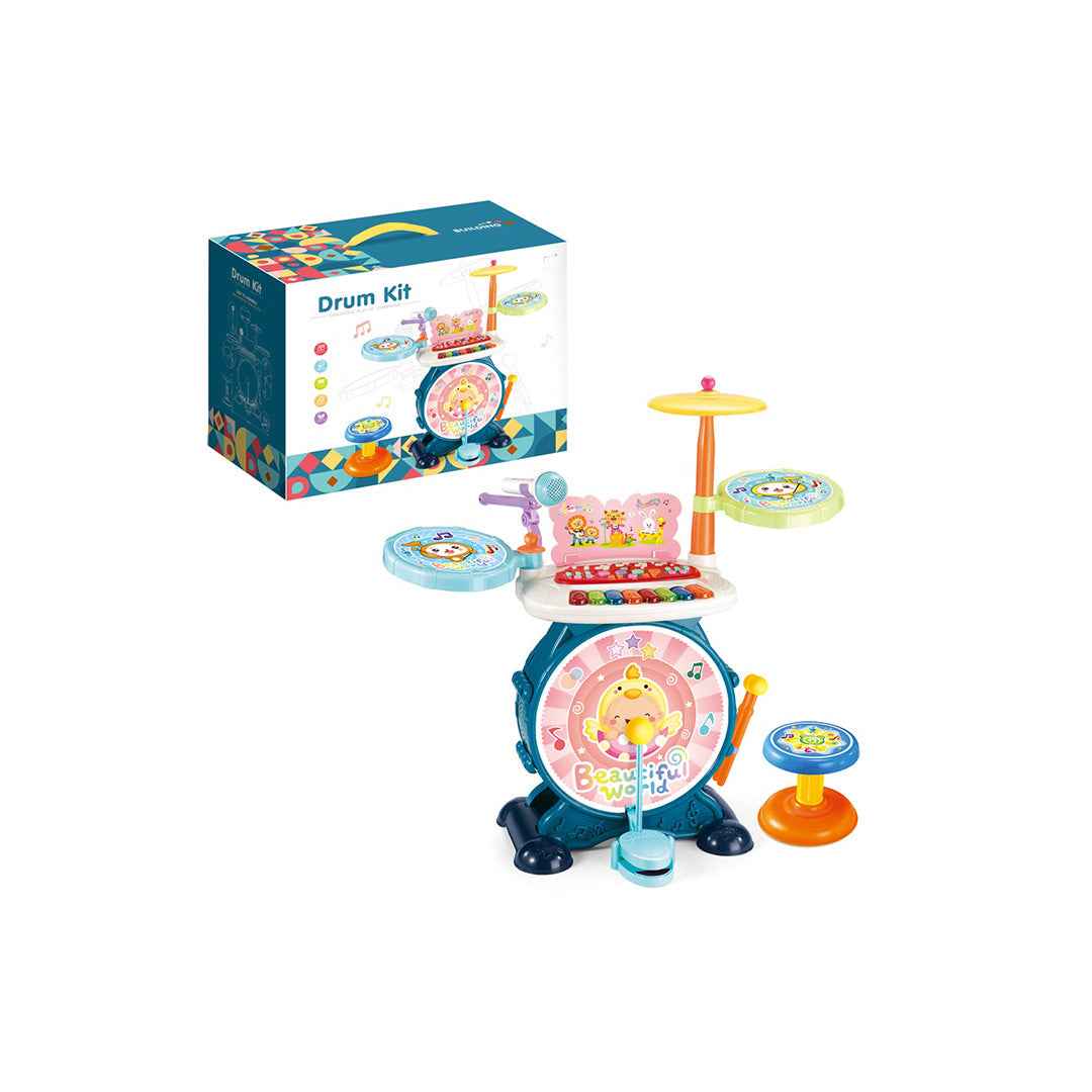Multi-Functional Drum Toy Set - Includes Piano & Chair - Toyspry
