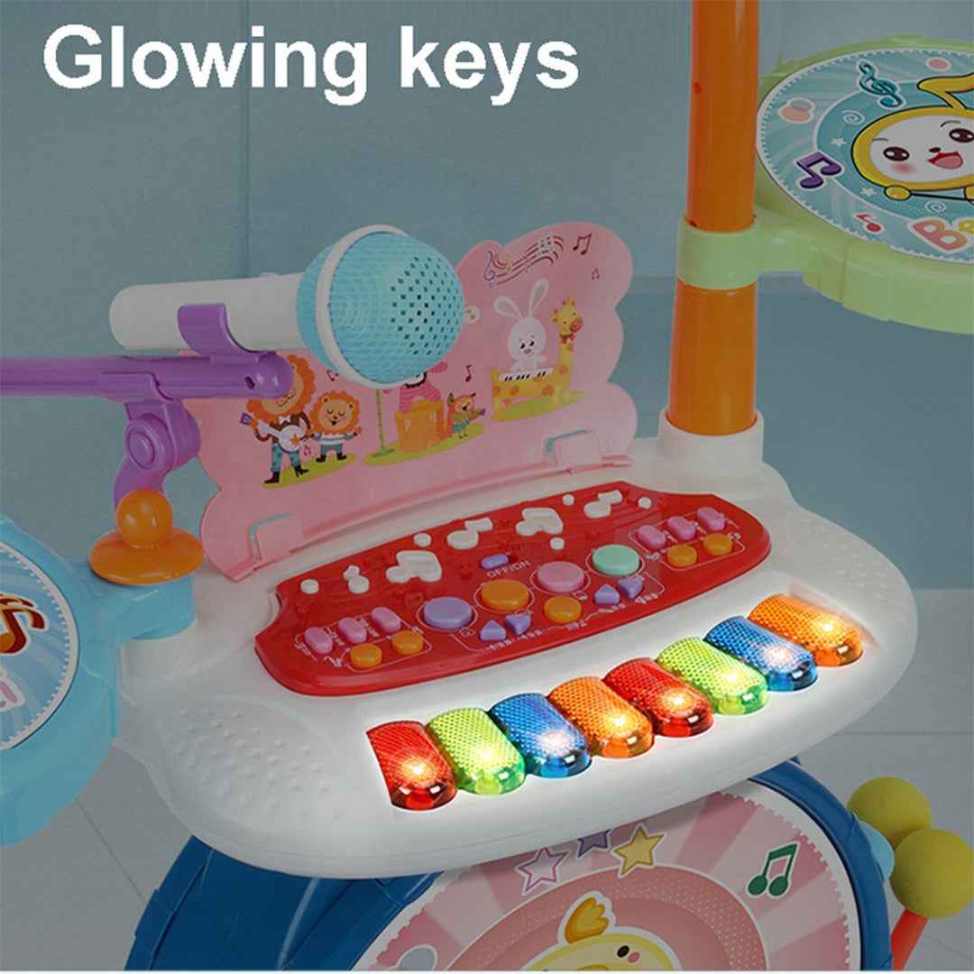 Multi-Functional Drum Toy Set - Includes Piano & Chair - Toyspry