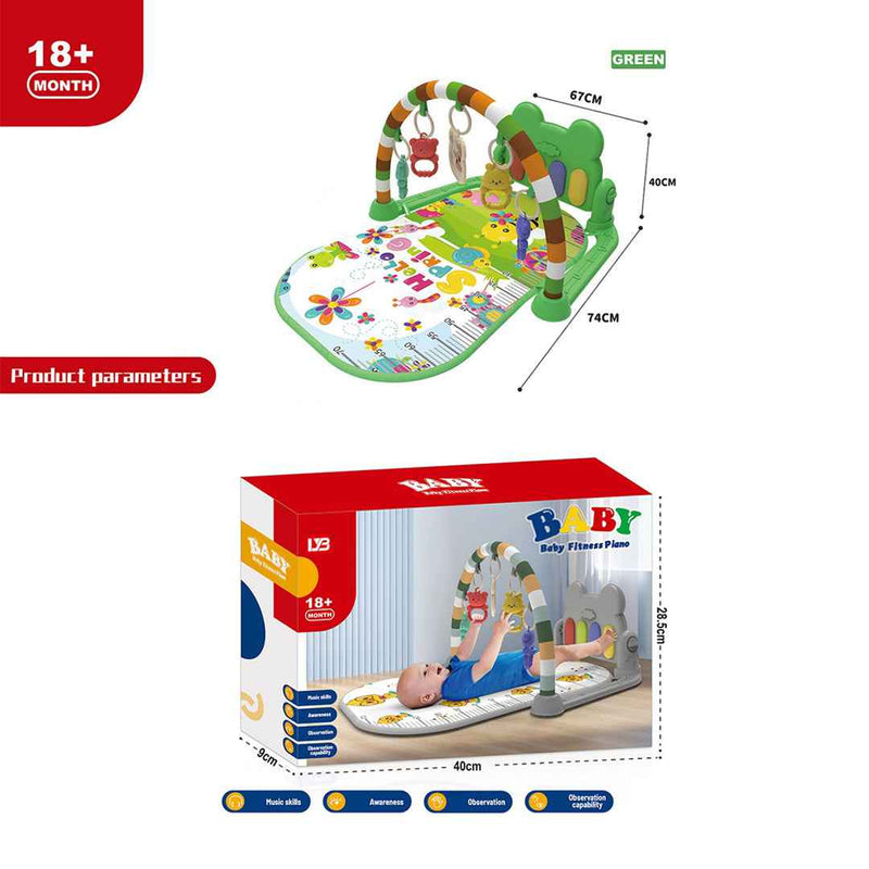 Newborn Kick Piano Gym - 3-in-1 Musical Baby Play Mat