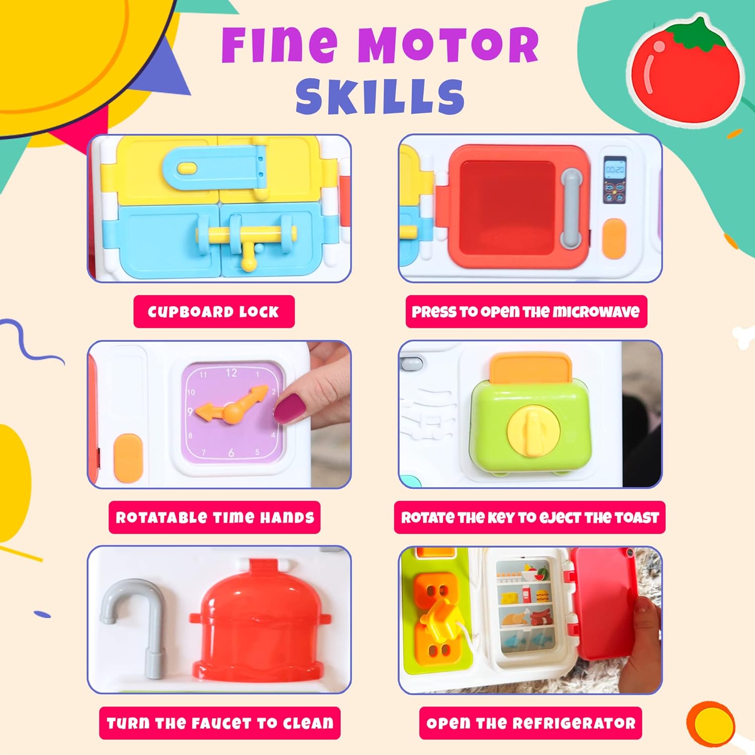 Musical Kitchen Busy Board: Montessori Learning Toy for Toddlers