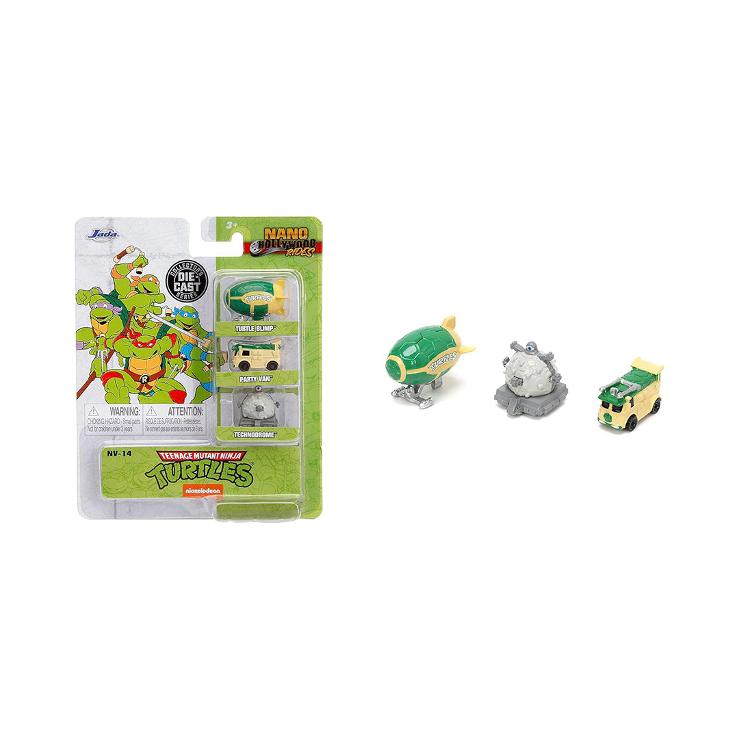 Jada Ninja Turtles Nano Collectible 3-Pack - Diecast Model Car Set - Toyspry