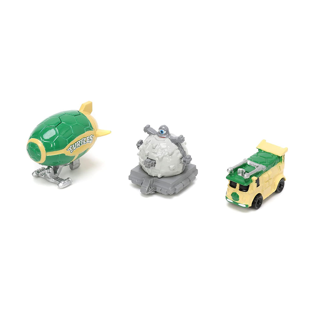 Jada Ninja Turtles Nano Collectible 3-Pack - Diecast Model Car Set - Toyspry