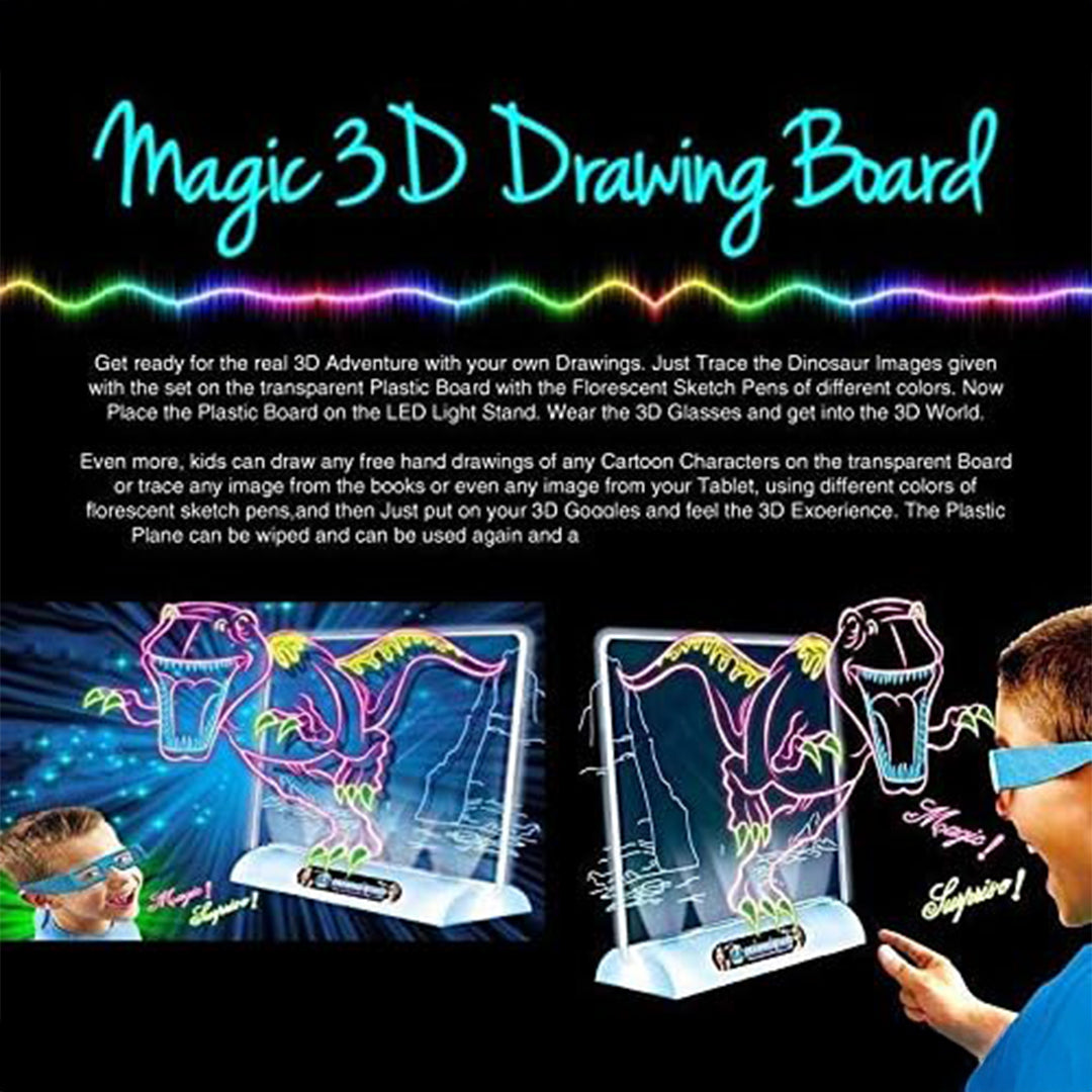 Magic Light Up Ocean Theme Painting Board with 3D Glasses - Toyspry