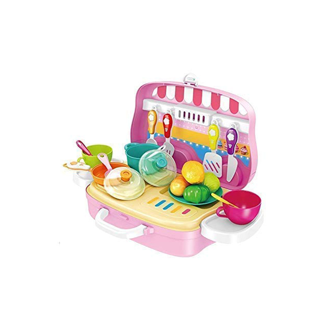 Educational Kids Kitchen Set with Pretend Food & Utensils - Toyspry
