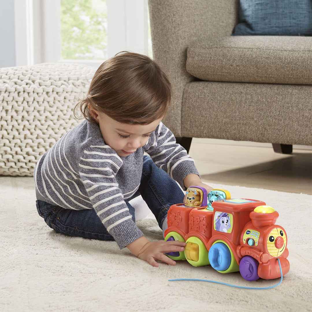 VTech Pop and Sing Animal Train (Red) - Toddler Musical Toy - Toyspry