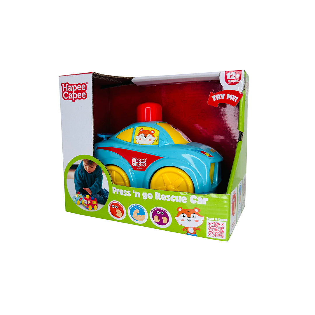 Hapee Capee Press N' Go Rescue Car - Push Toy - Toyspry