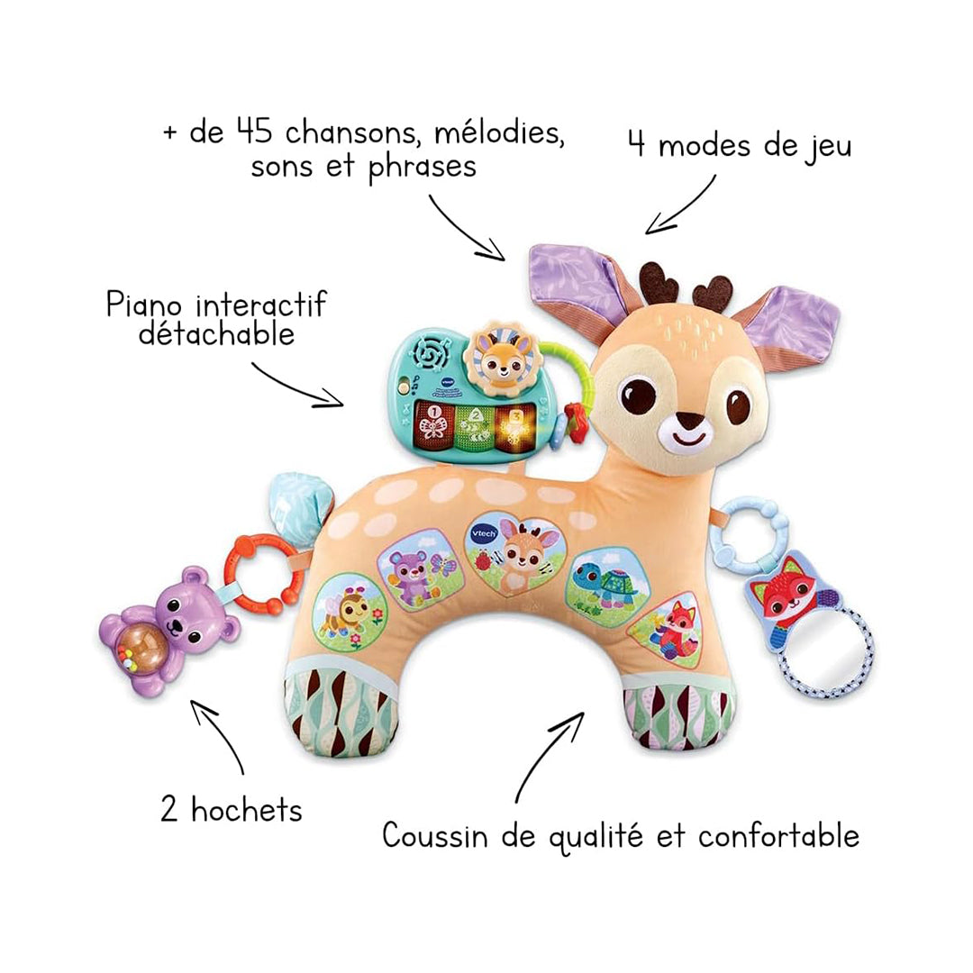 Prop & Play Tummy Time Pillow with Clip-On Rattle and Mirror