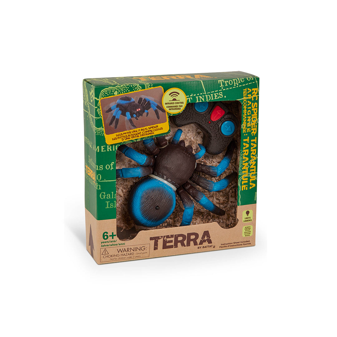Terra RC Tarantula (Blue) - Remote Control Spider Toy with Lights - Toyspry