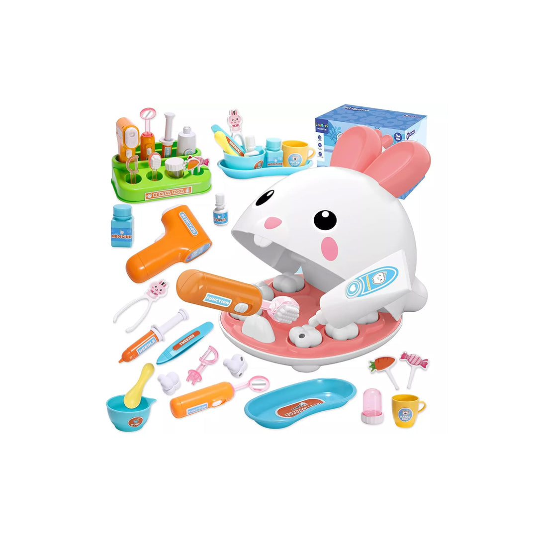 Rabbit Dentist Set with all the pretend play tools