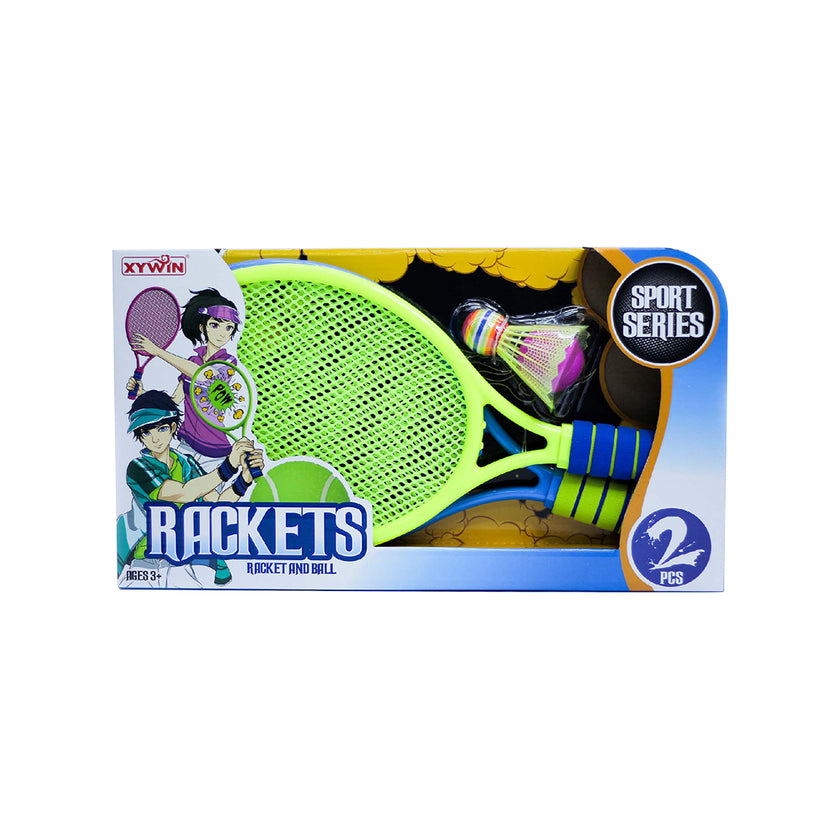 Racket Toy Set for Kids - 2 Player Badminton Game with Shuttlecock and Ball