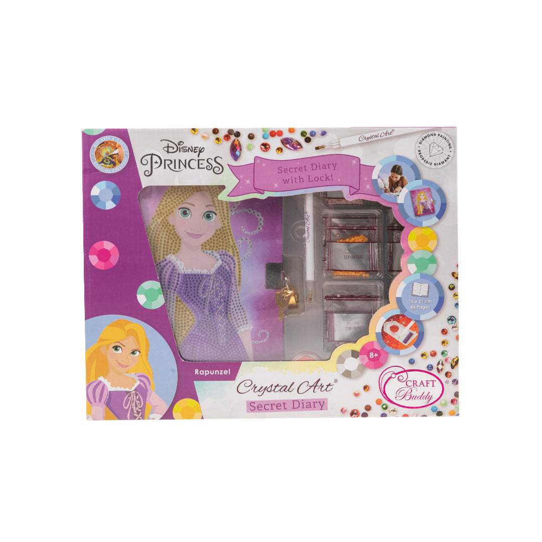 Rapunzel Crystal Art Secret Diary - Disney Princess Diamond Painting Diary with Lock and Key