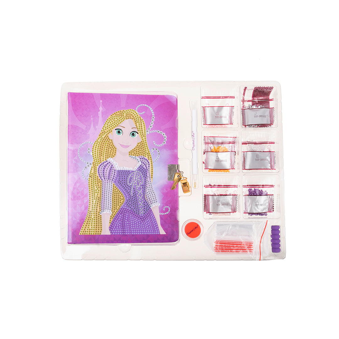 Rapunzel Crystal Art Secret Diary - Disney Princess Diamond Painting Diary with Lock and Key