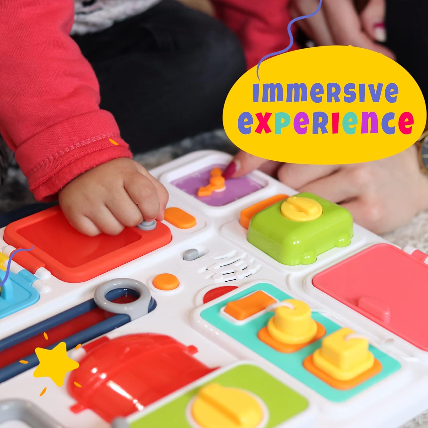 10-in-1 Kids Kitchen Toy Set - Musical Busy Board - Toyspry