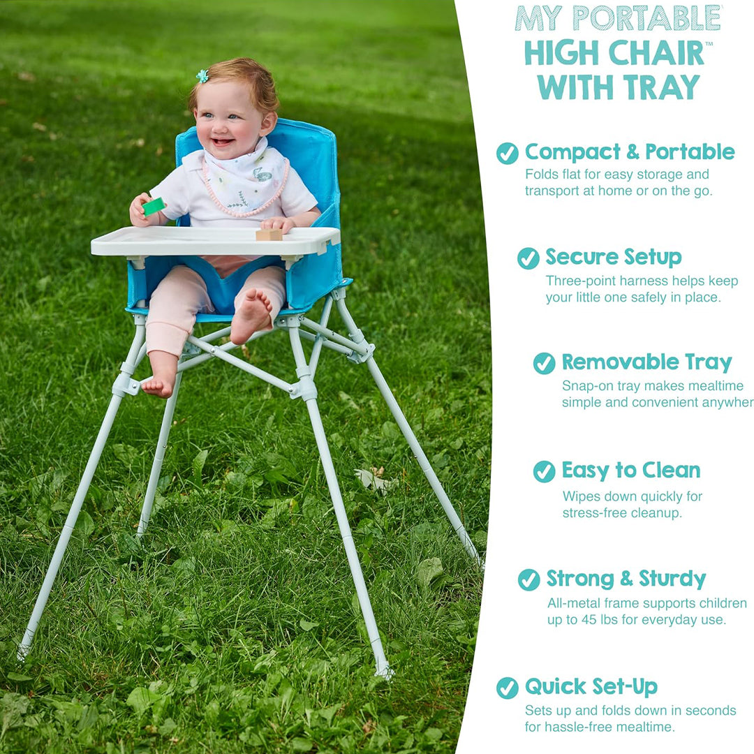 Regalo Portable High Chair - Foldable Baby Seat with Tray