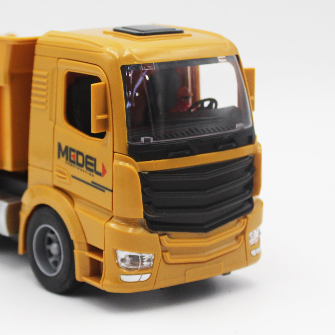 Close-up of the Remote Control Dump Truck Toy with lights and sounds