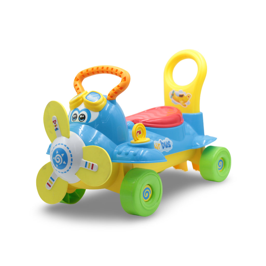 Ride-On Airplane Toy with Lights & Sounds: Kids Push Car & Scooter - Toyspry