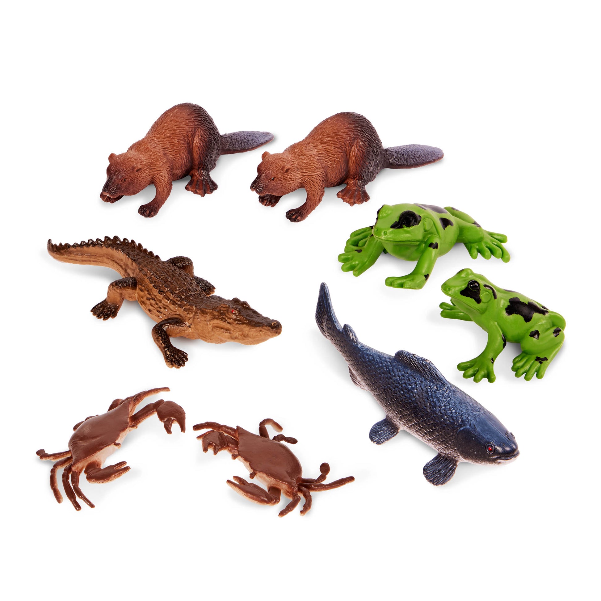Terra River Animals in a Tube - 8 Piece Animal Figure Playset for Kids