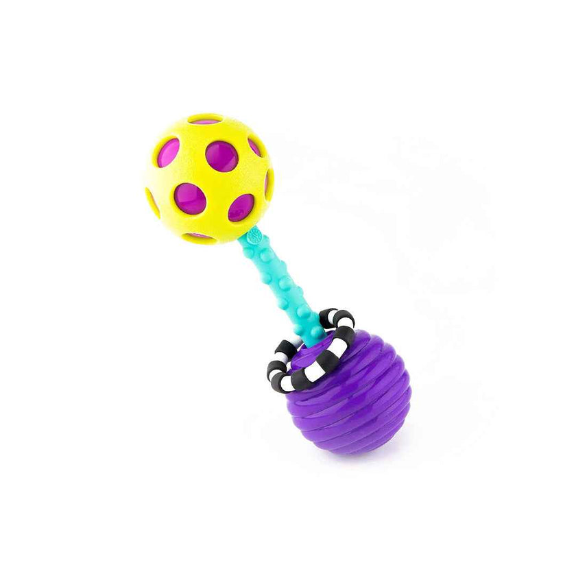 Sassy Bend & Flex Barbell Rattle - Teether & Baby Toy (6M+)