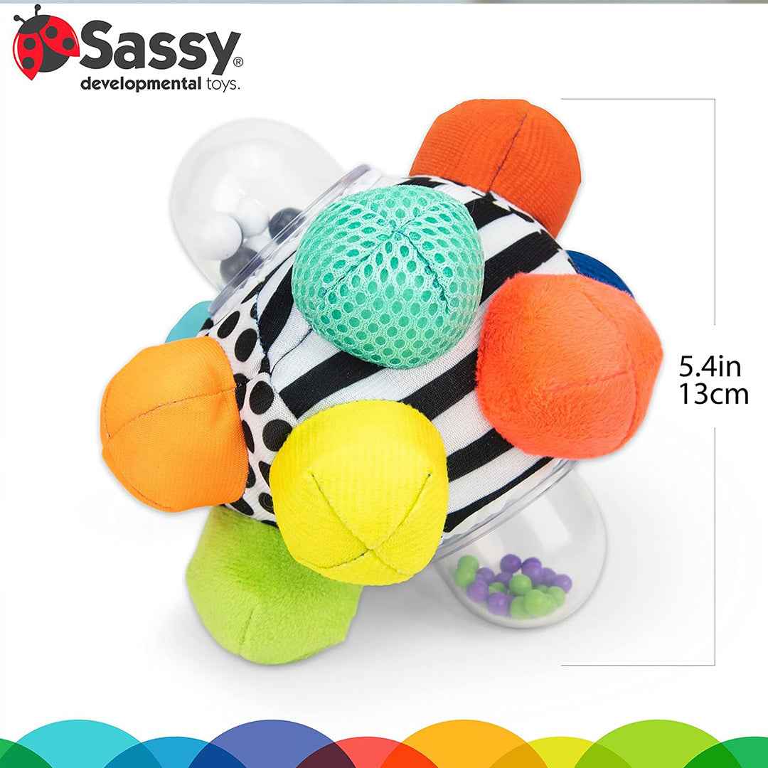 Sassy Bumpy Ball - Sensory Rattle & Teether Baby Toy (6M+)