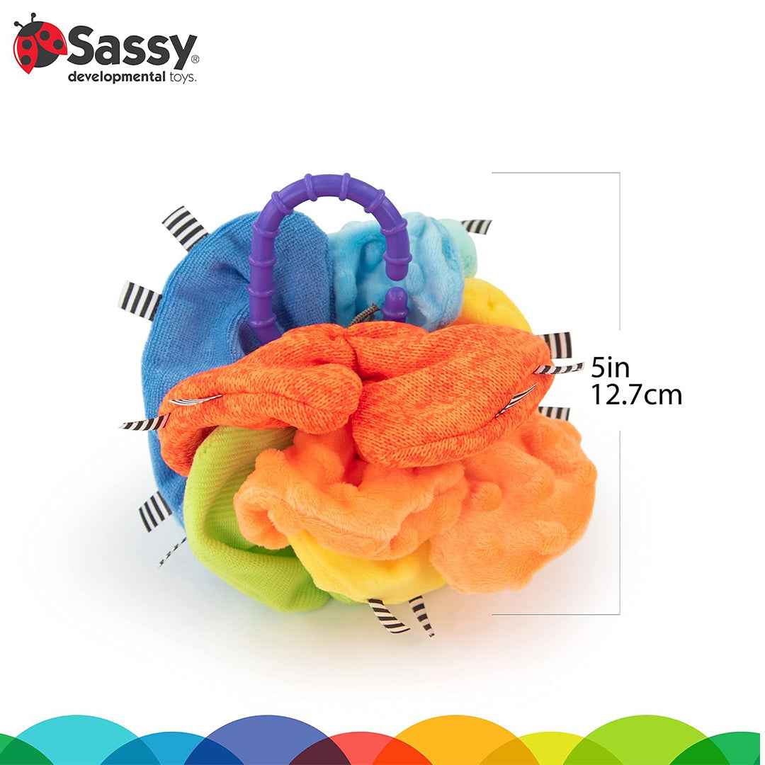 Sassy Crinkle Ball - Soft Sensory Stroller Toy (3M+)