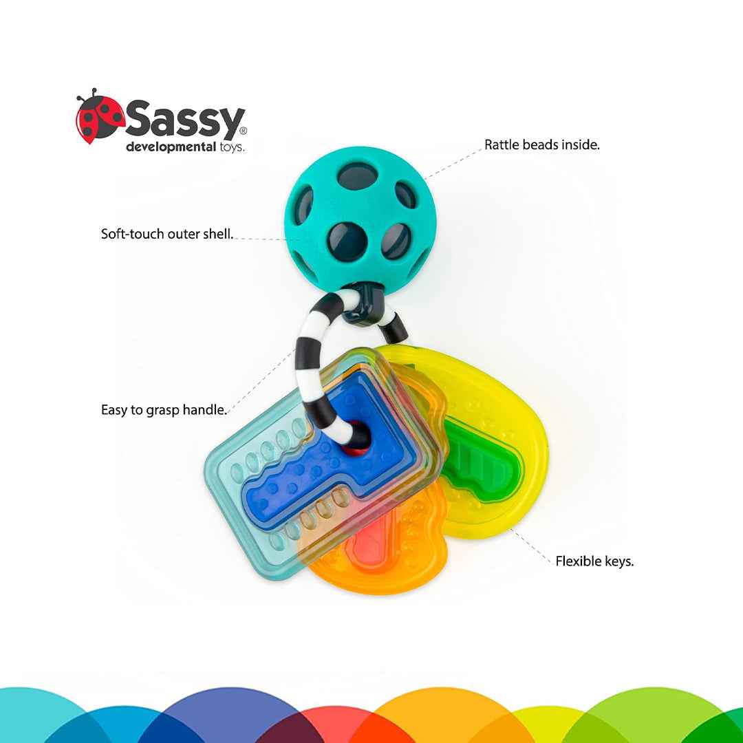 Sassy Drive N Drool Keys - Rattle & Teether Baby Toy (6M+) - Toyspry