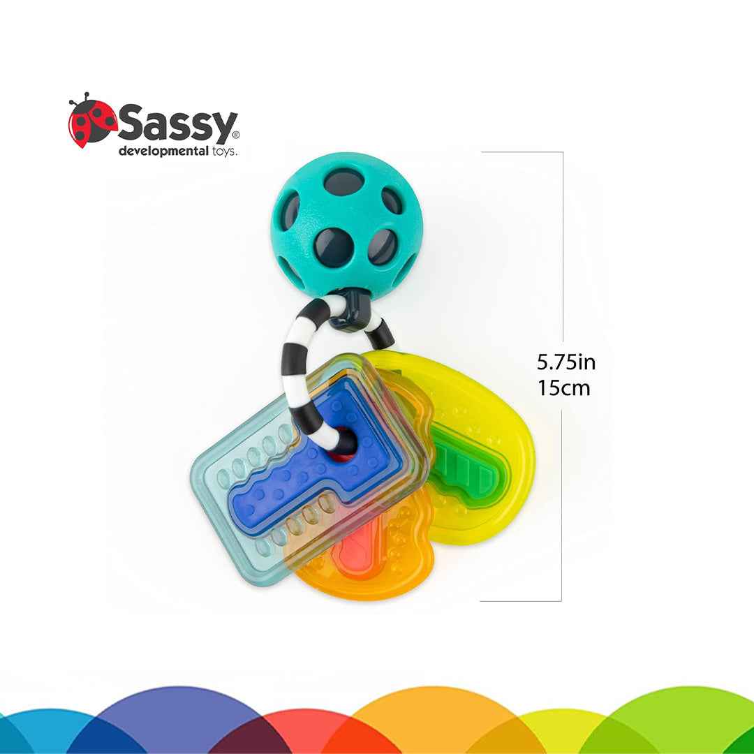 Sassy Drive N Drool Keys - Rattle & Teether Baby Toy (6M+) - Toyspry