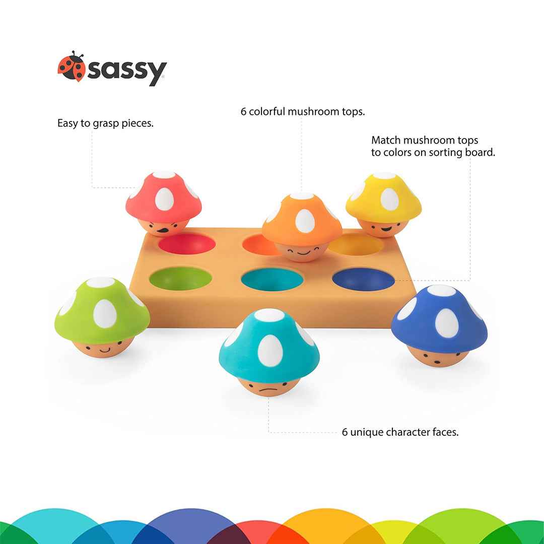 Sassy Mischievous Matching Mushrooms - Educational Baby Toy (6M+) - Toyspry